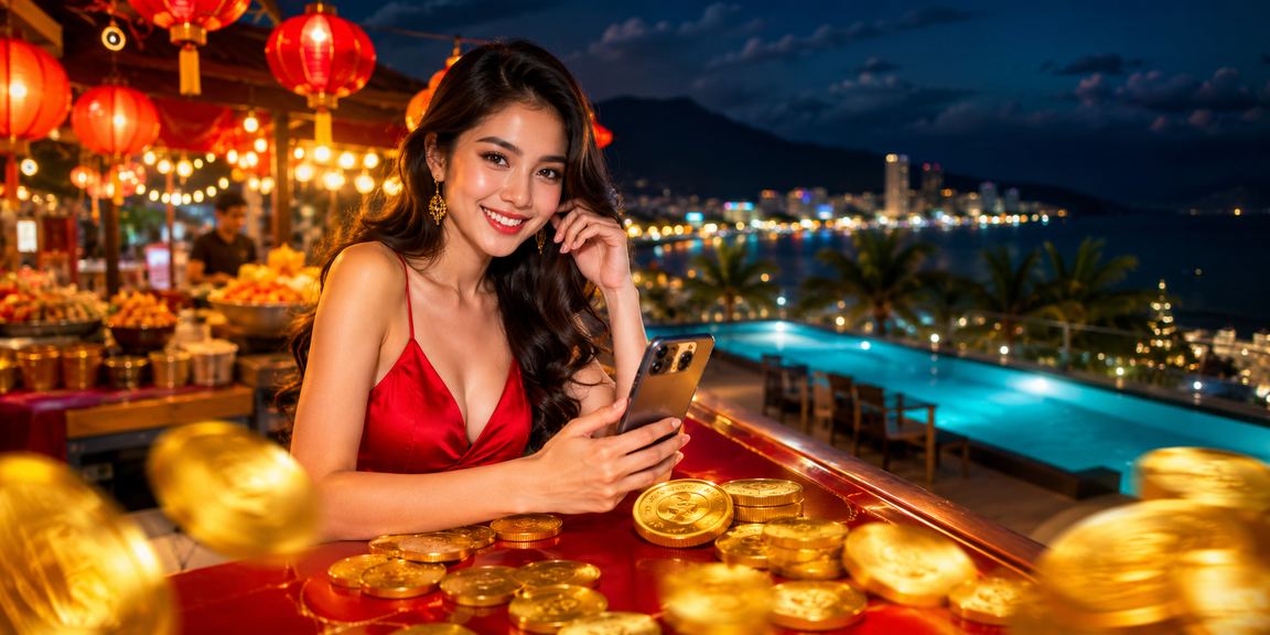 Cảnh quan khu casino đêm ở Nha Trang